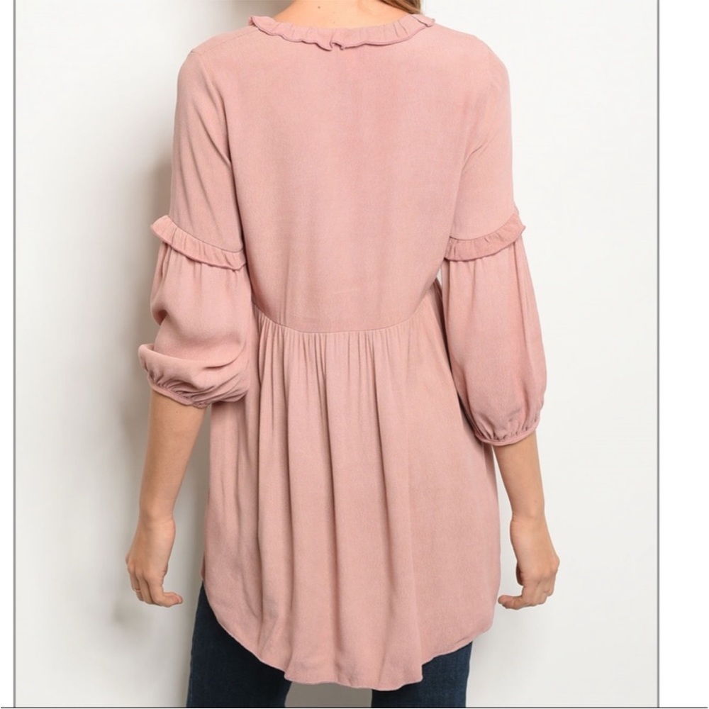 Blush Ruffle Neck Tunic Top - Picture 3 of 3